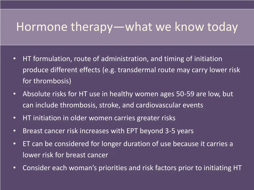 hormone therapy what we know today