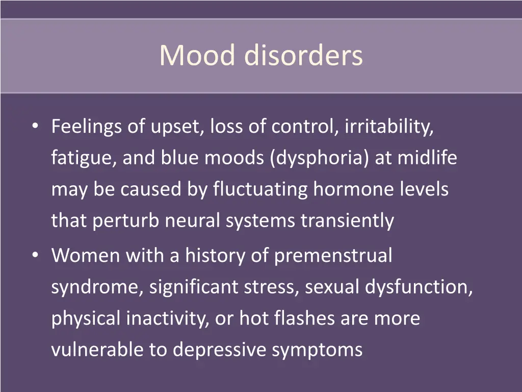 mood disorders