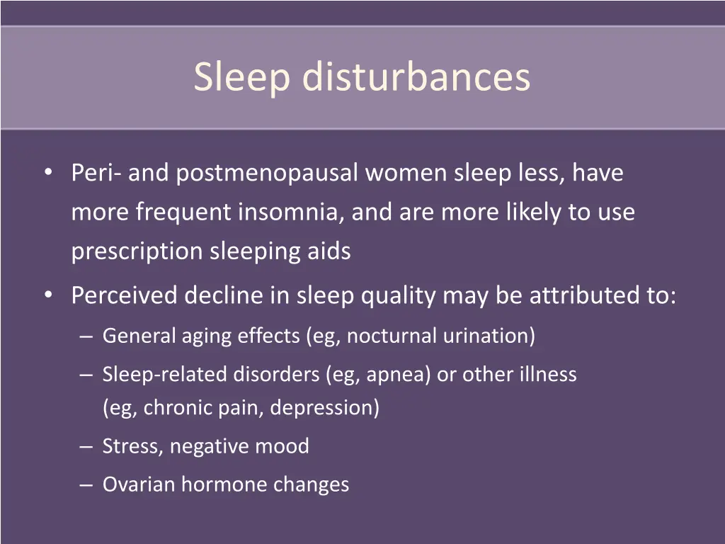 sleep disturbances