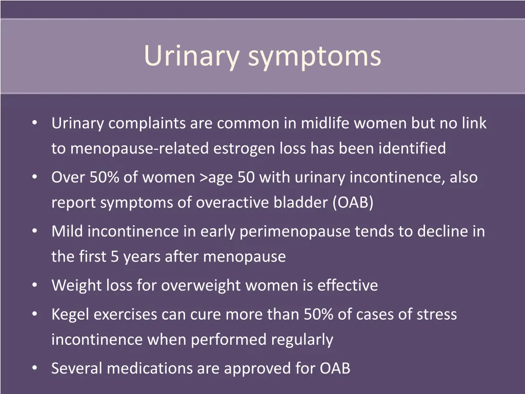 urinary symptoms