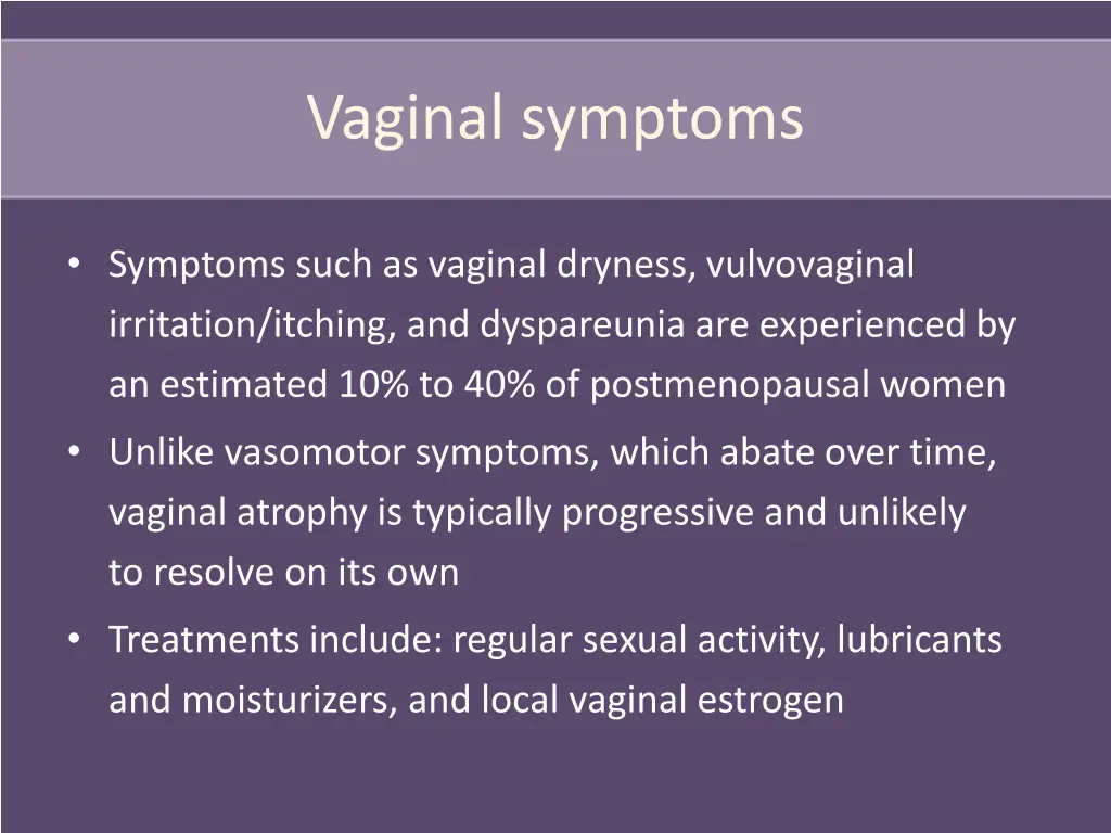 vaginal symptoms