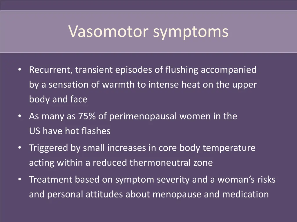 vasomotor symptoms