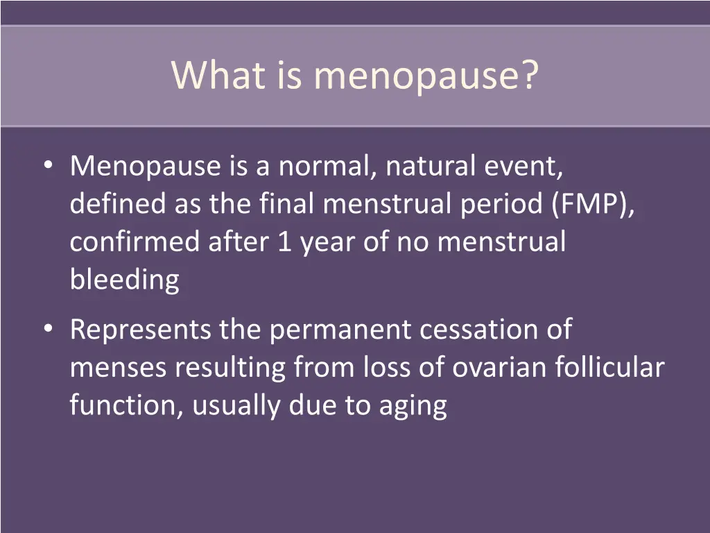 what is menopause