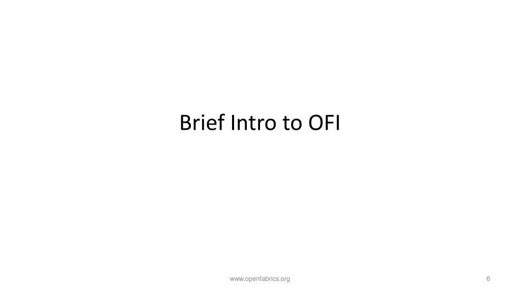 brief intro to ofi
