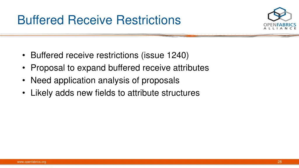 buffered receive restrictions
