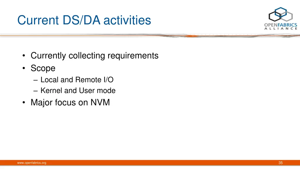 current ds da activities