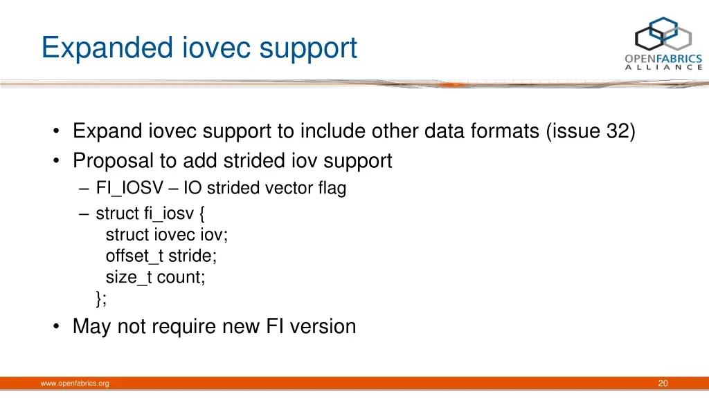 expanded iovec support