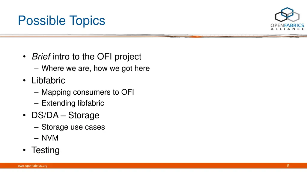 possible topics