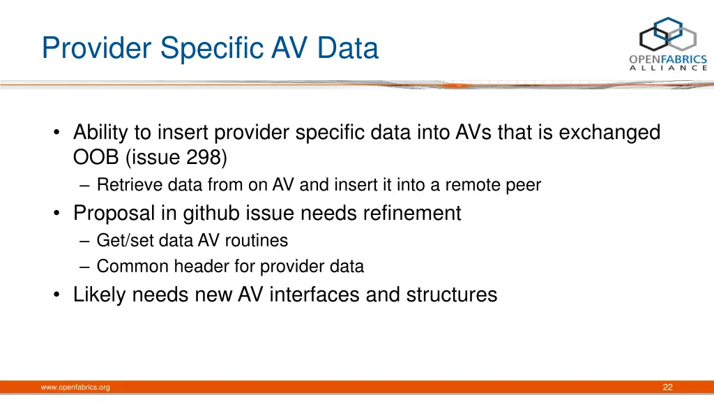 provider specific av data