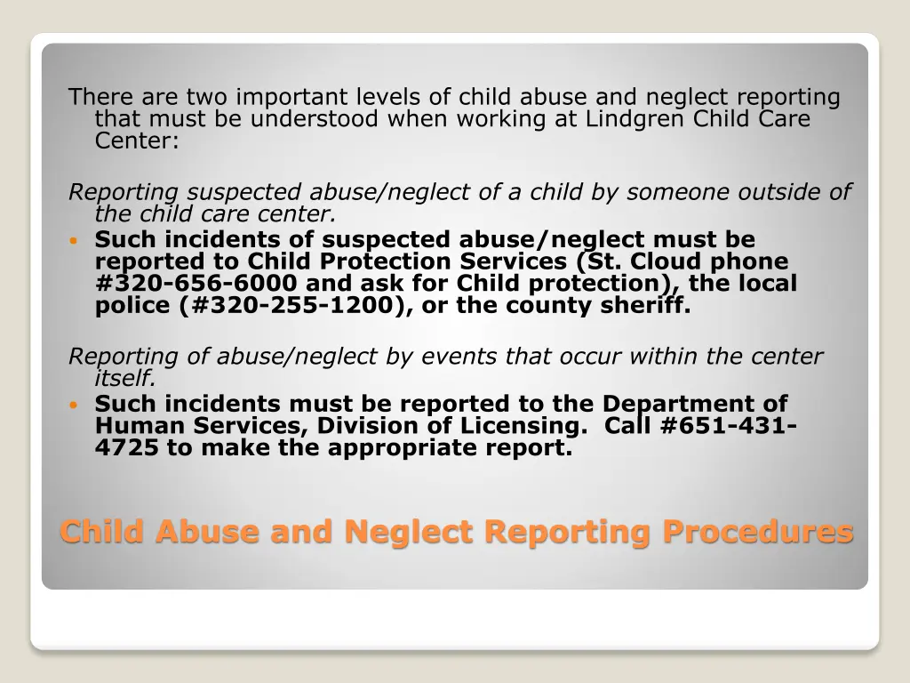 there are two important levels of child abuse