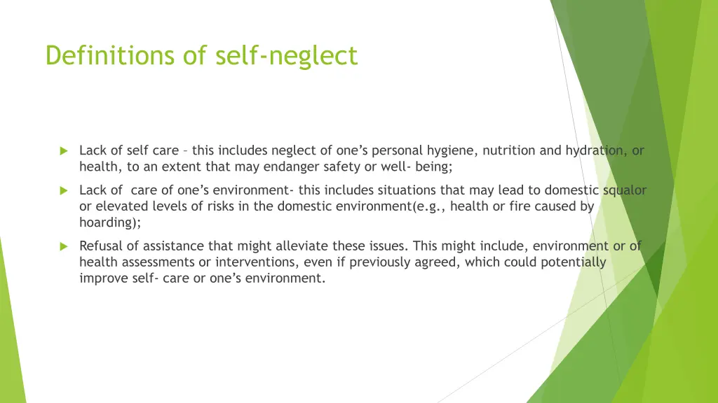 definitions of self neglect 1