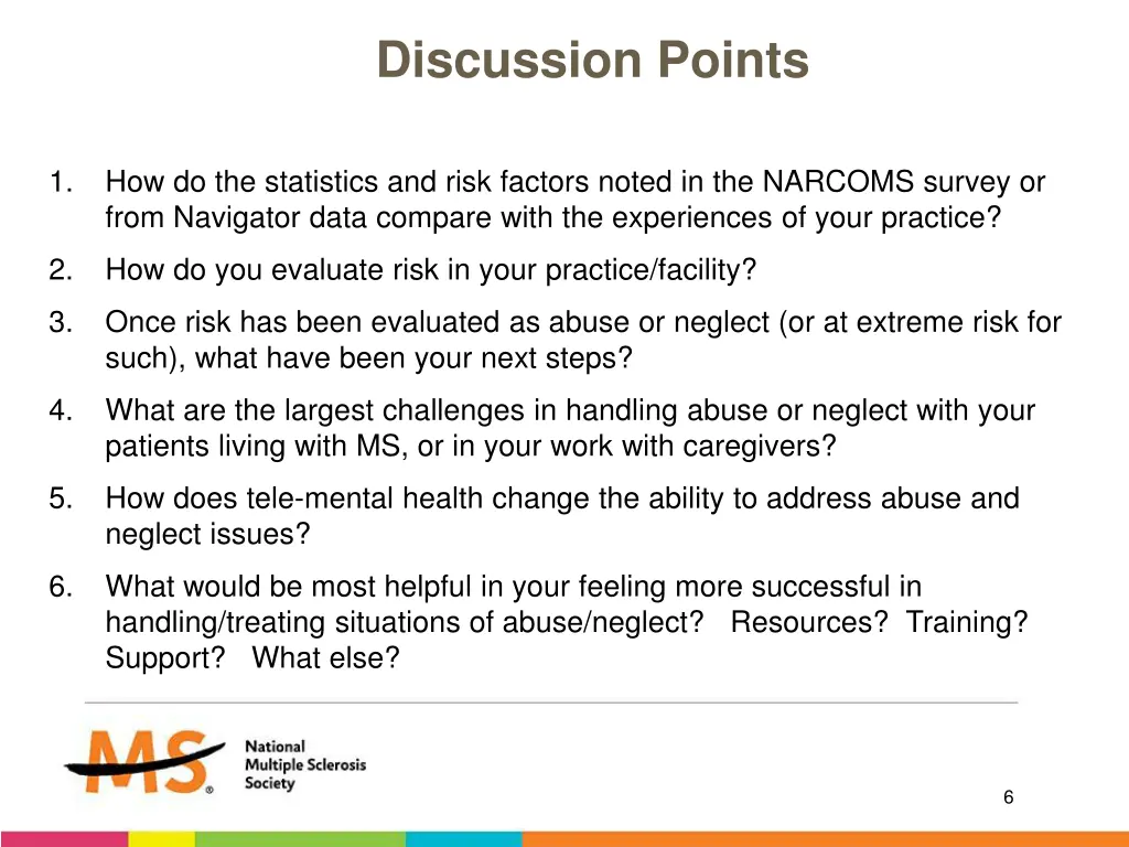 discussion points