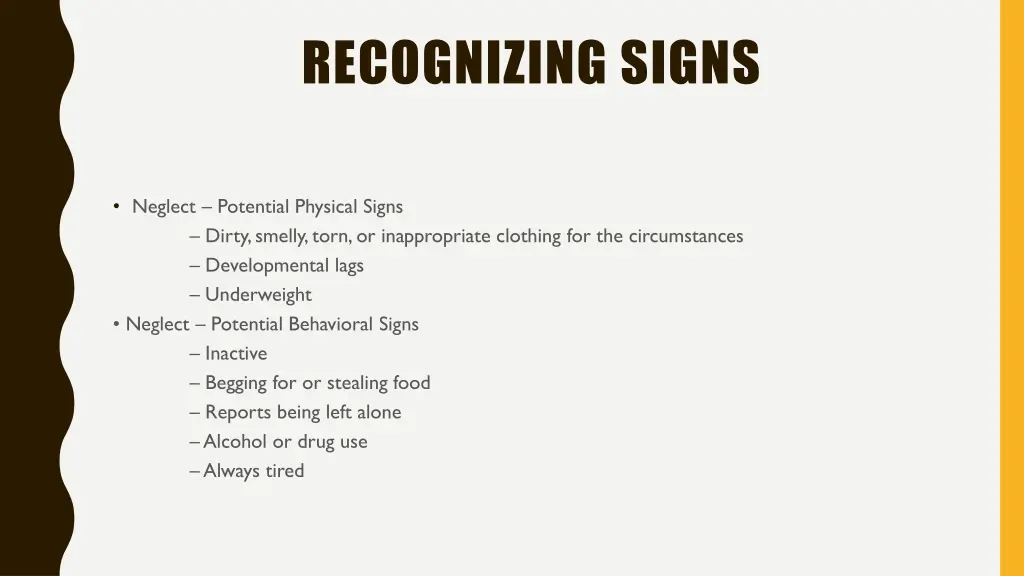 recognizing signs 2