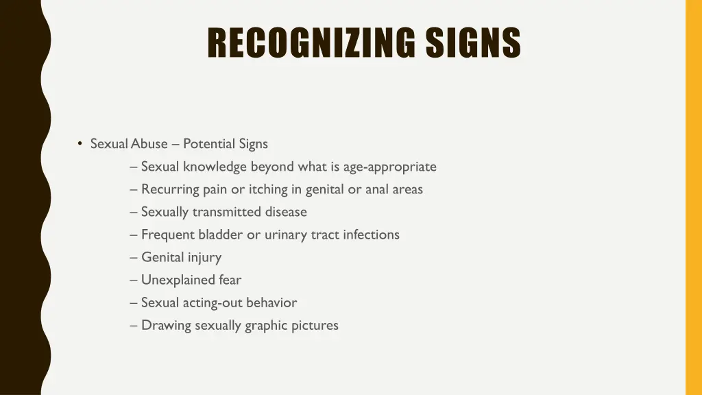 recognizing signs 3