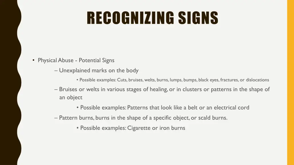 recognizing signs