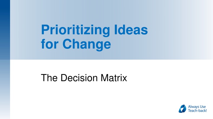 prioritizing ideas for change