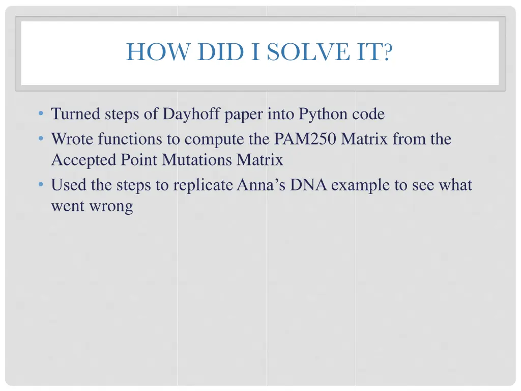 how did i solve it