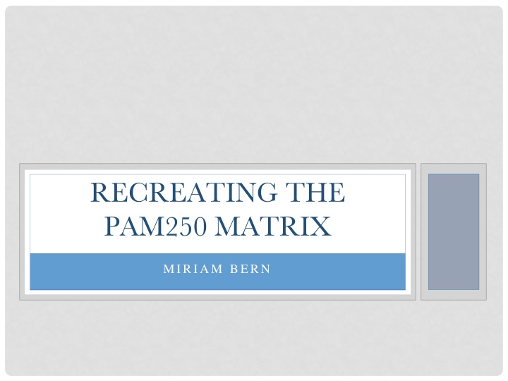 recreating the pam250 matrix