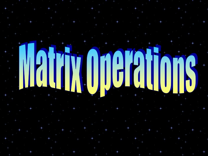 matrix operations
