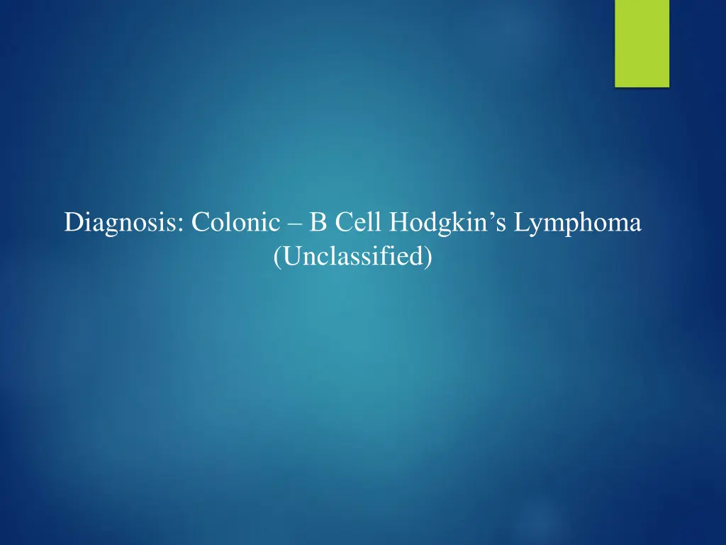 diagnosis colonic b cell hodgkin s lymphoma