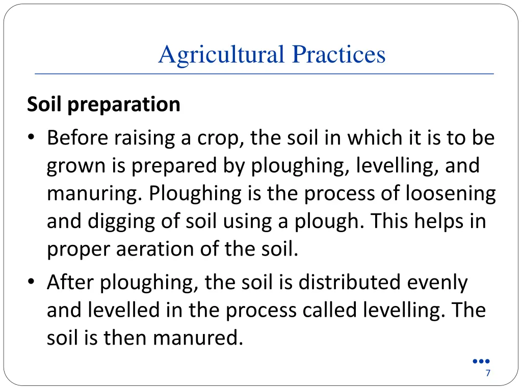 agricultural practices
