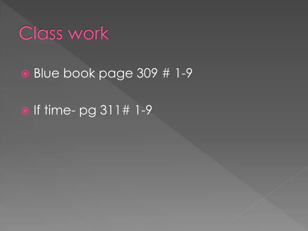 class work