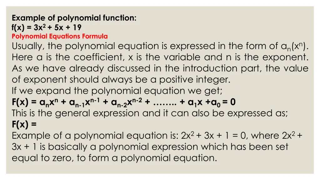 example of polynomial function