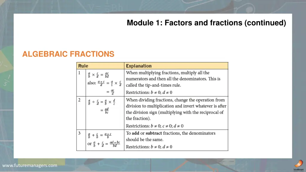 module 1 factors and fractions continued 3