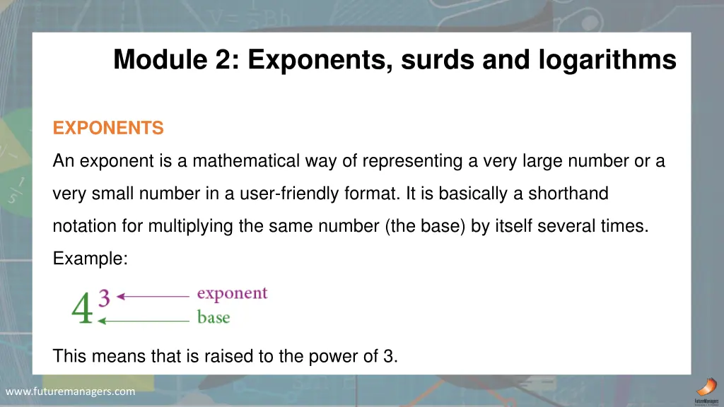 module 2 exponents surds and logarithms