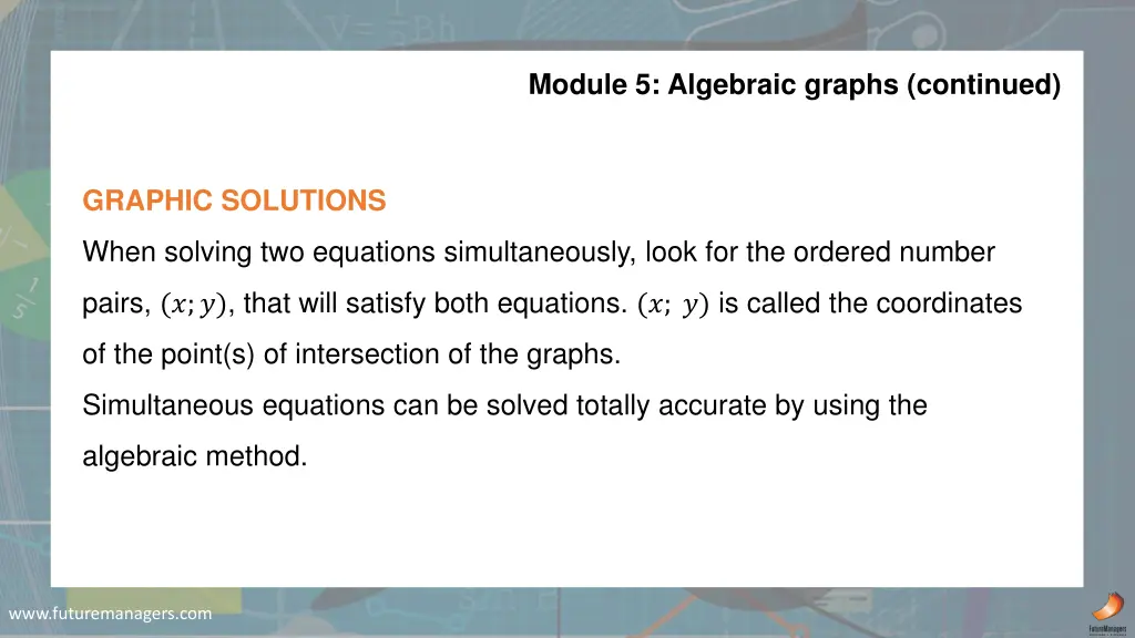 module 5 algebraic graphs continued