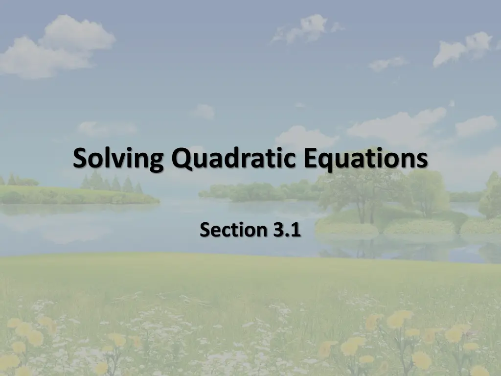 solving quadratic equations