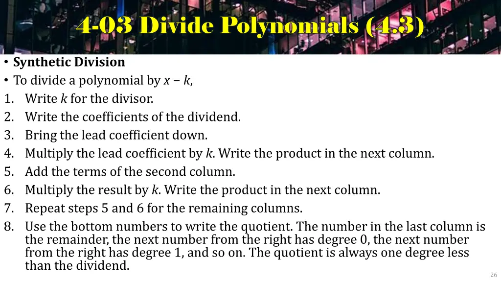 4 4 03 divide polynomials 4 3 03 divide 5