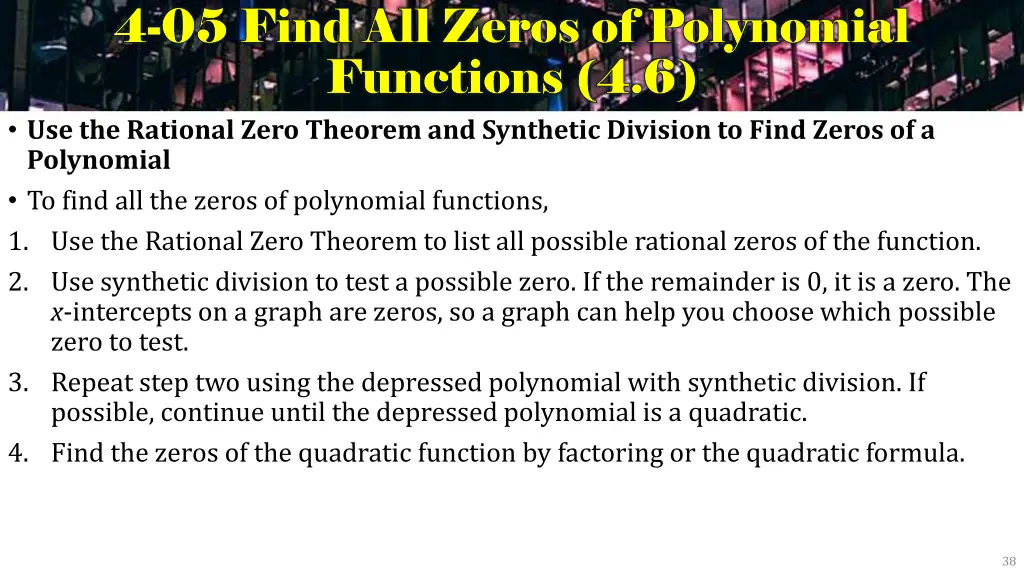 4 4 05 find all zeros of polynomial 05 find