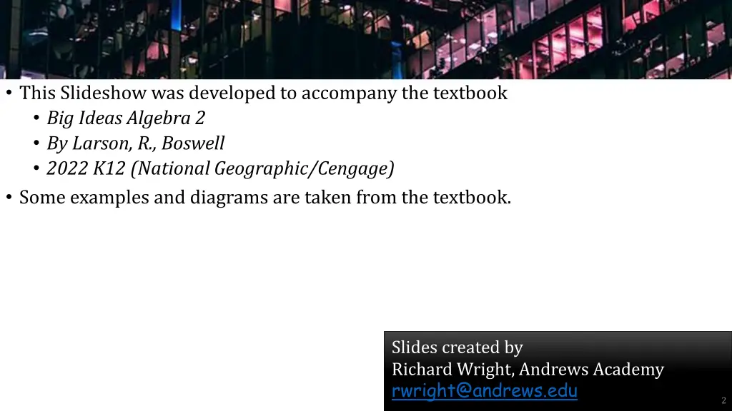 this slideshow was developed to accompany