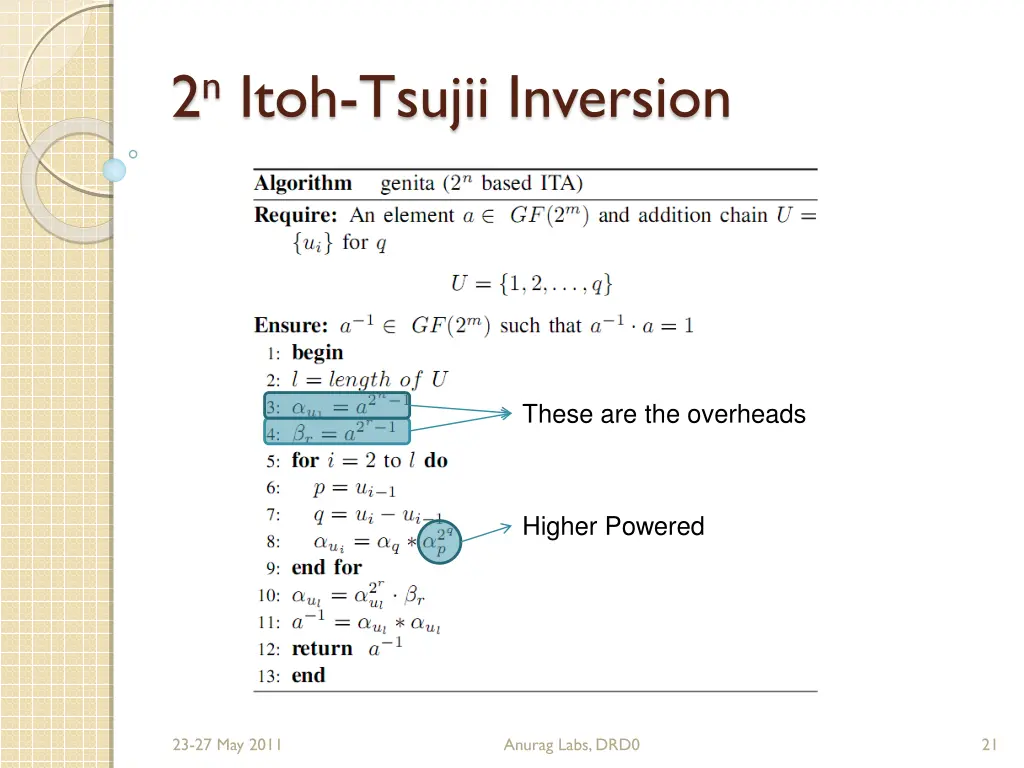 2 n itoh tsujii inversion