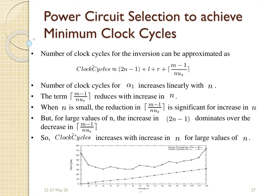 power circuit selection to achieve minimum clock