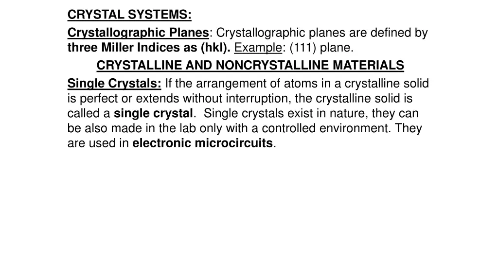 crystal systems crystallographic planes