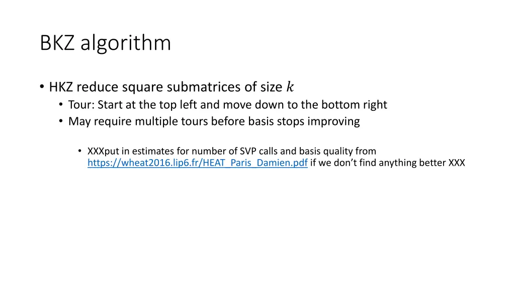 bkz algorithm