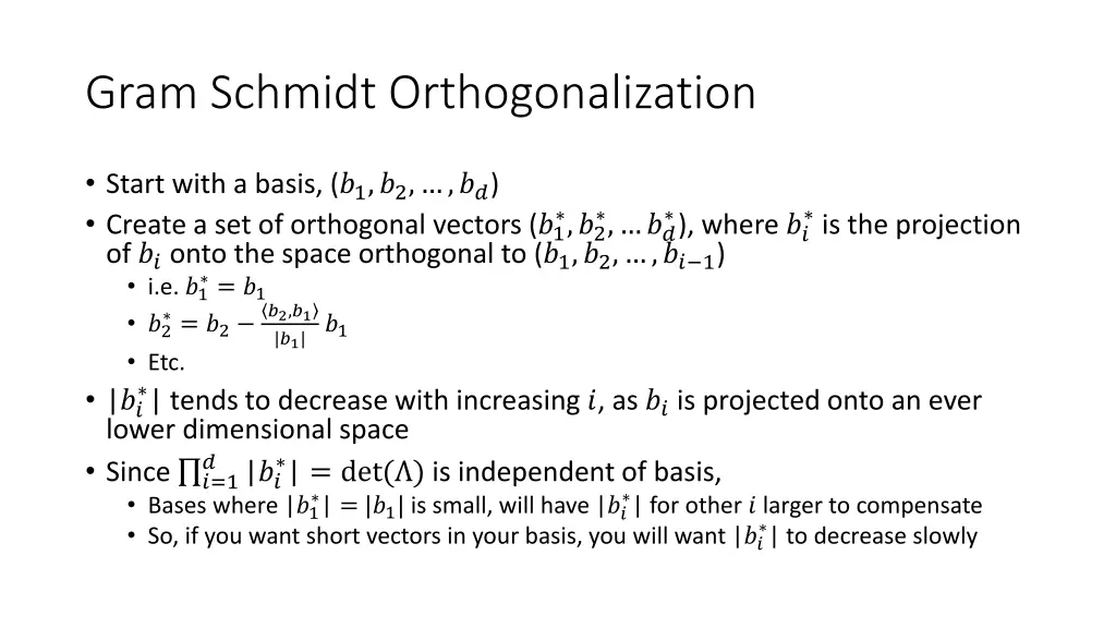 gram schmidt orthogonalization
