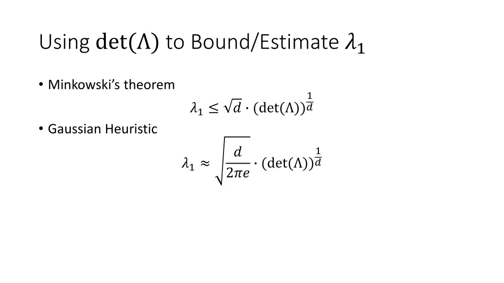 using det to bound estimate 1