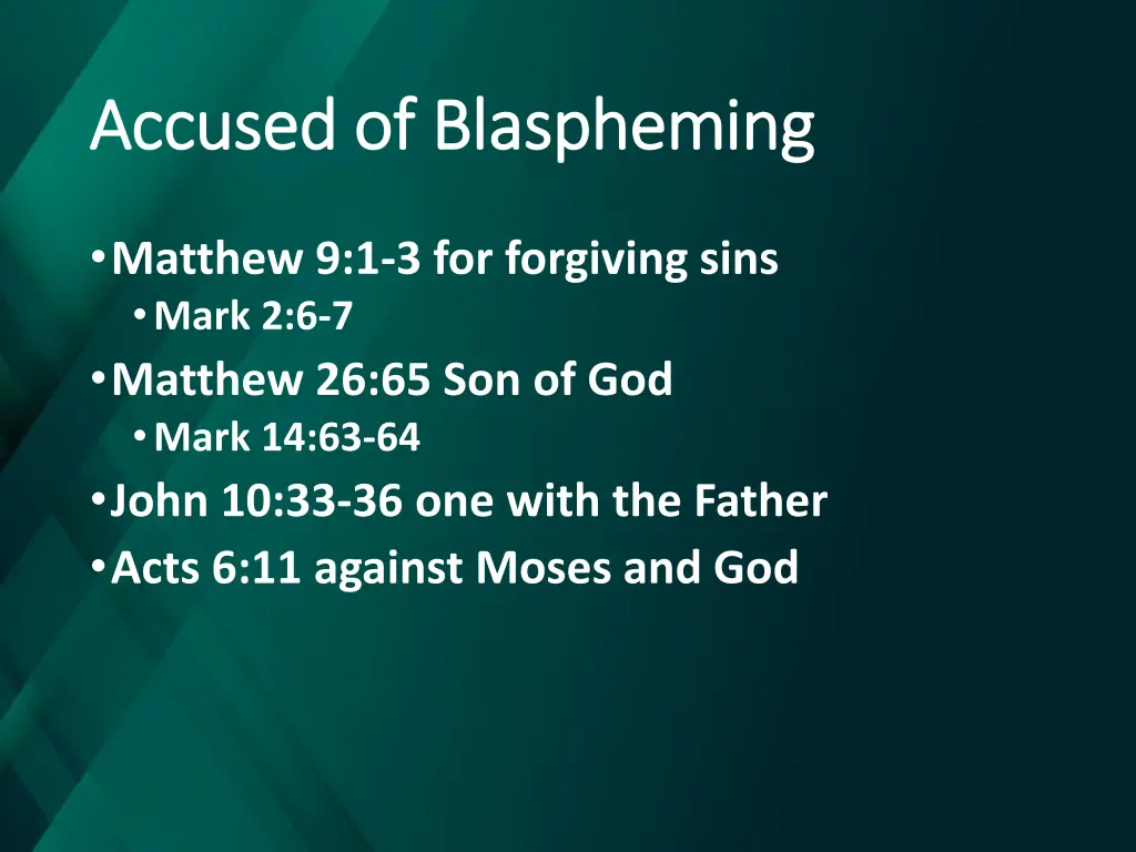accused of blaspheming accused of blaspheming