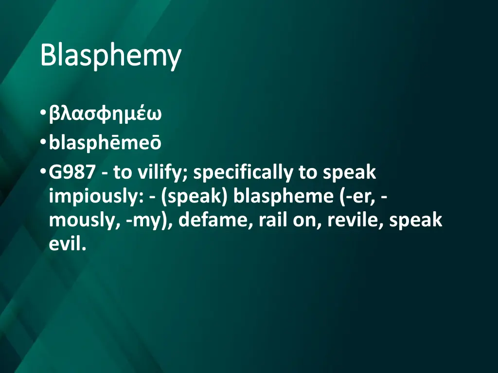 blasphemy blasphemy