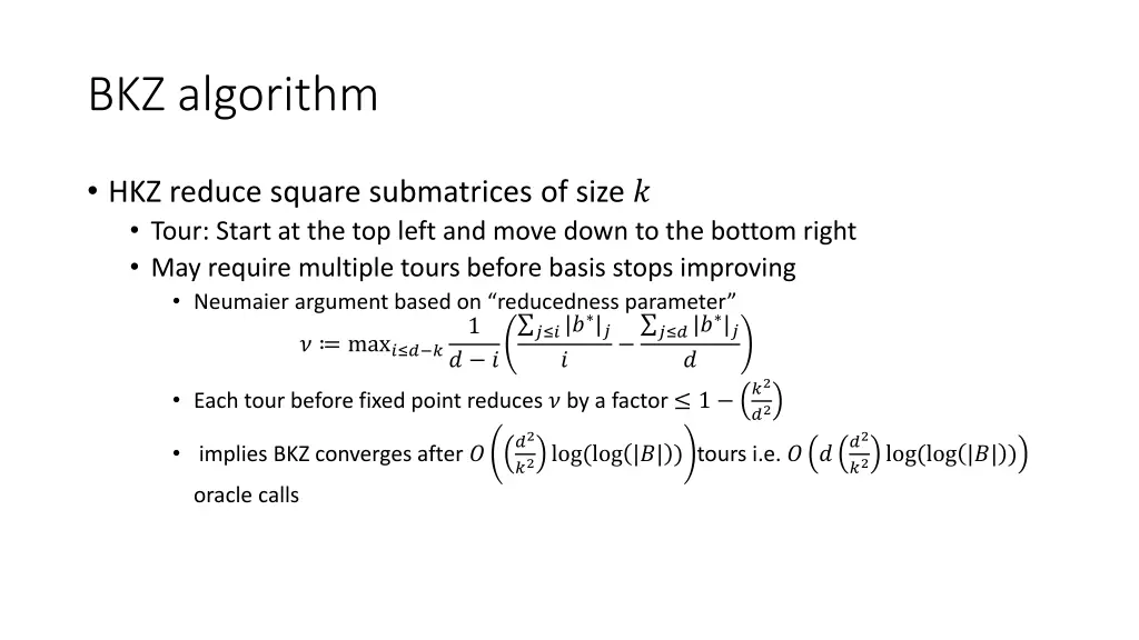 bkz algorithm