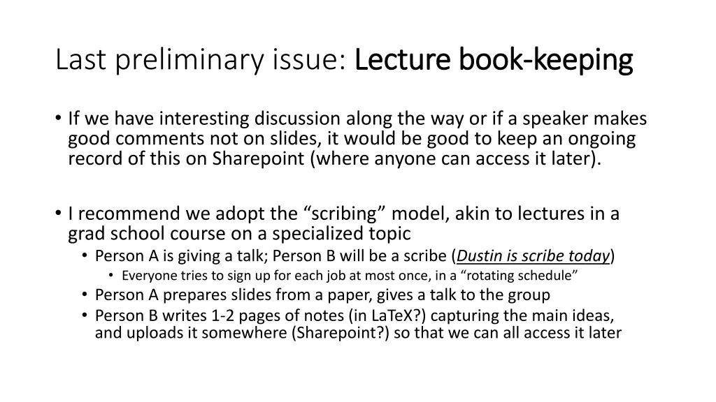 last preliminary issue lecture book