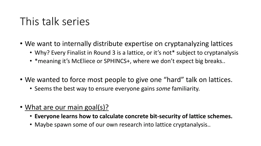 this talk series