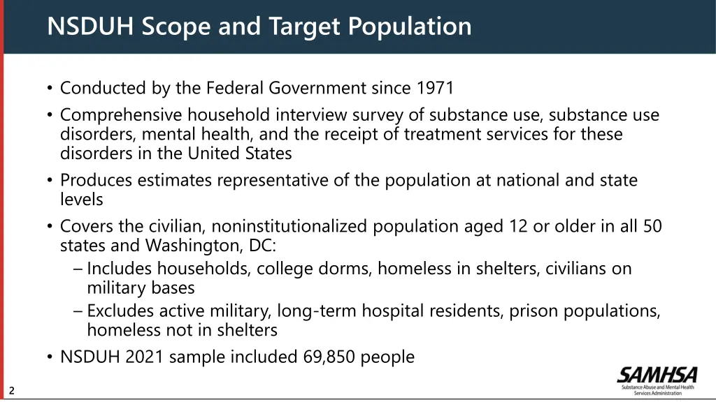 nsduh scope and target population