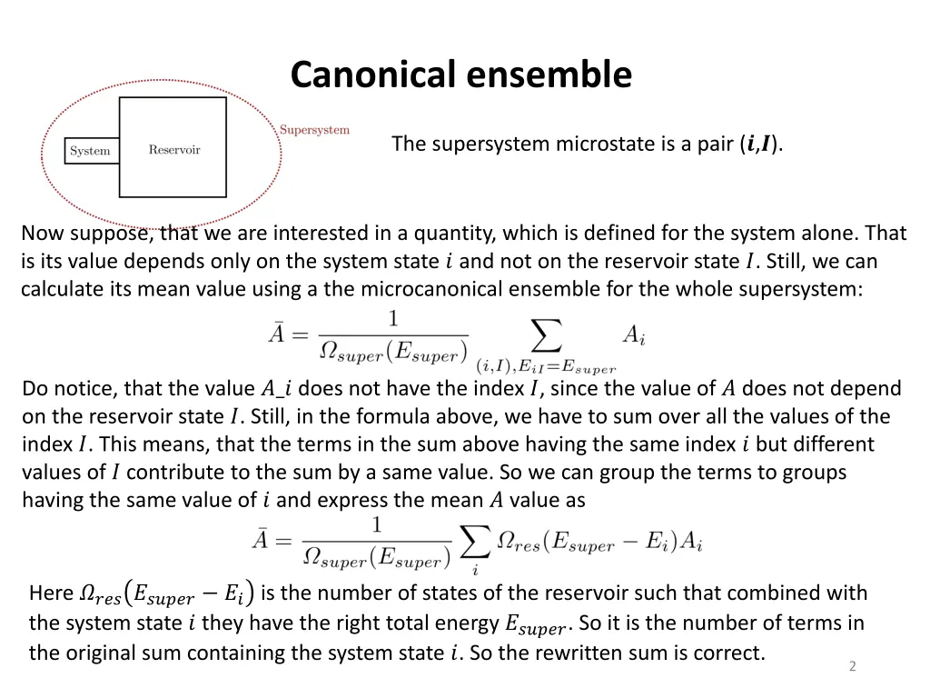 canonical ensemble 1