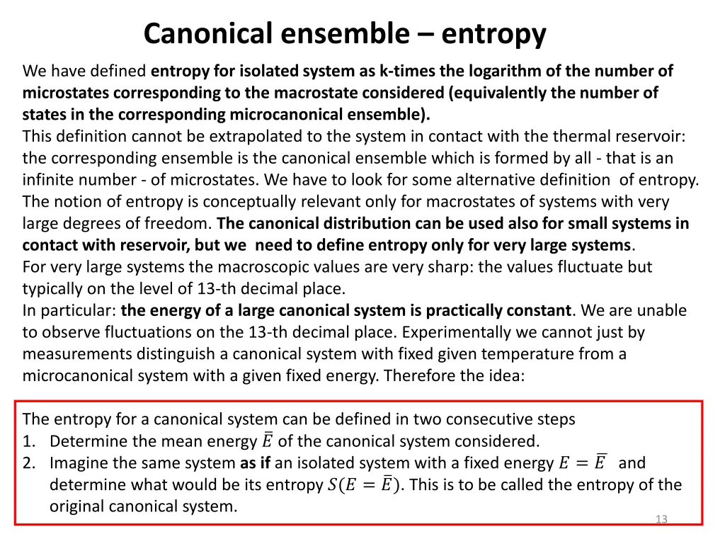 canonical ensemble entropy