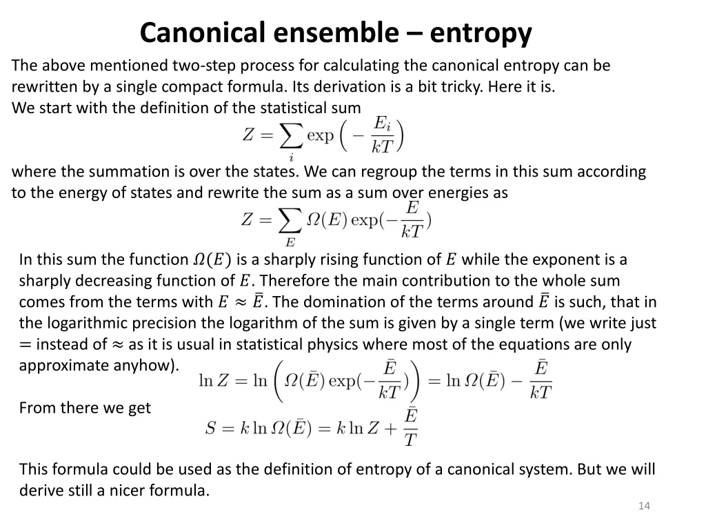 canonical ensemble entropy the above mentioned