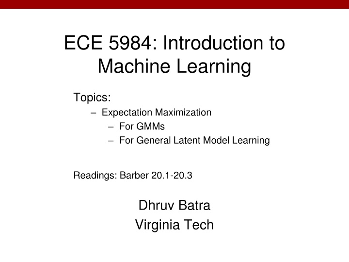 ece 5984 introduction to machine learning
